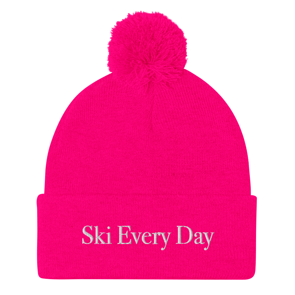 Ski Every Day - Pom Pom Beanie